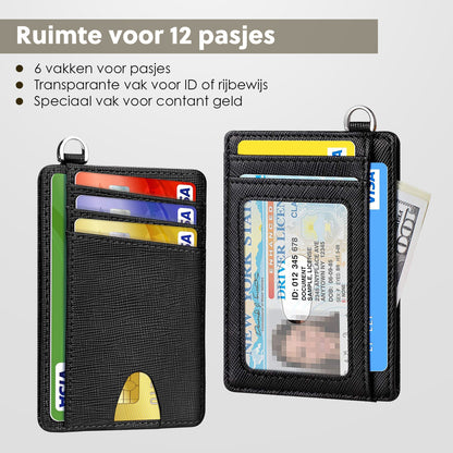 Vicon Pasjeshouder met transparant vak voor ID: Ruimte voor 12 pasjes - RFID Bescherming