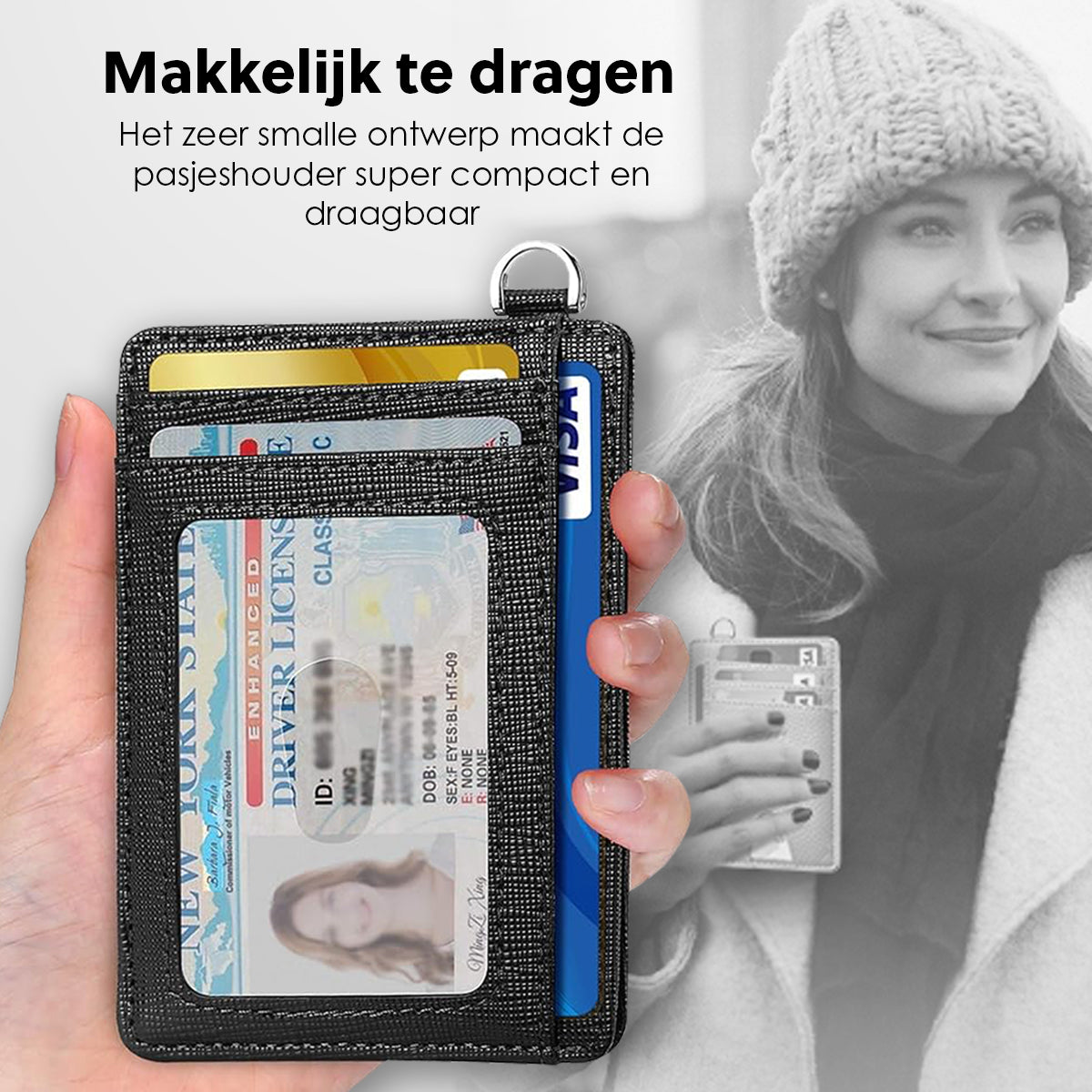 Vicon Pasjeshouder met transparant vak voor ID: Ruimte voor 12 pasjes - RFID Bescherming