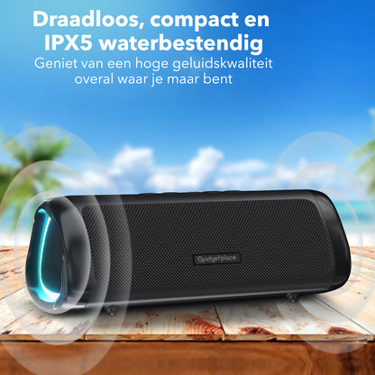 Gadgetplace Bluetooth Speaker Draadloos: Tot 24 uur Muziek - IPX5 Waterproof