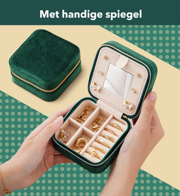 Vicon Premium Sieradendoos met Spiegel: Ring/Oorbellen/ Ketting/Horloges