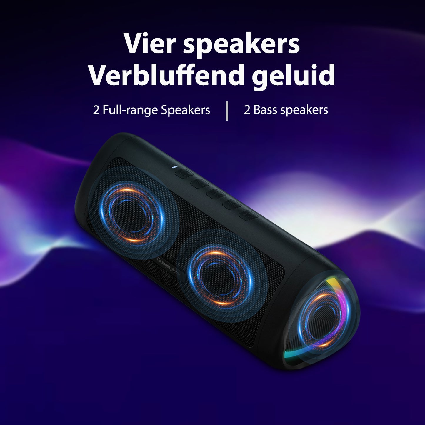 Gadgetplace Bluetooth Speaker Draadloos: Tot 24 uur Muziek - IPX5 Waterproof