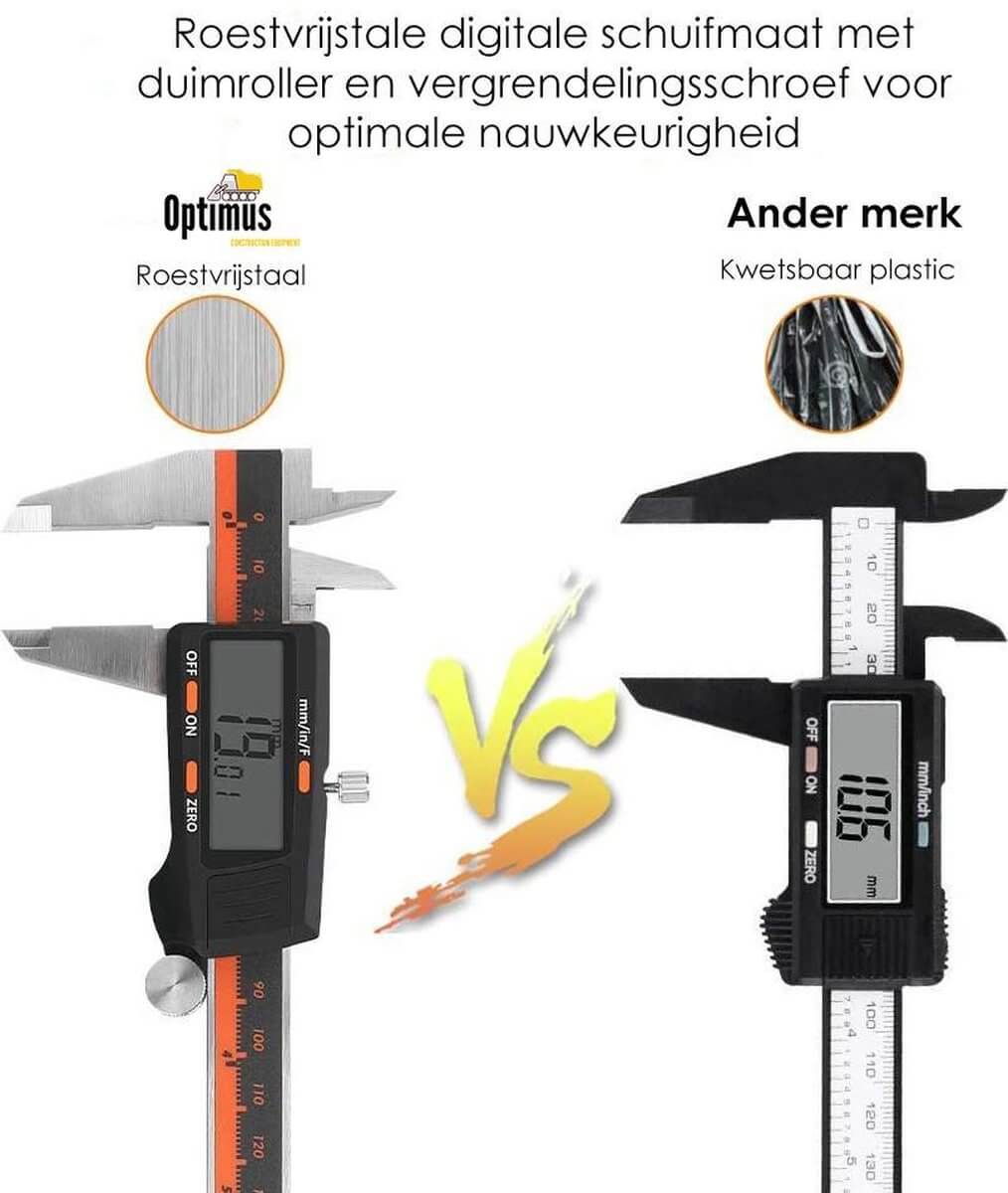 Professionele Digitale Schuifmaat: Inclusief Opbergcase - RVS - 150mm Meetbereik - De Gatgetwinkel