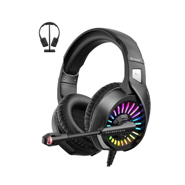 Gadgetplace Gaming Headset met Microfoon: Inclusief Houder, LED, RGB, Bedraad - De Gatgetwinkel