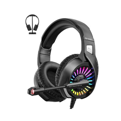 Gadgetplace Gaming Headset met Microfoon: Inclusief Houder, LED, RGB, Bedraad - De Gatgetwinkel