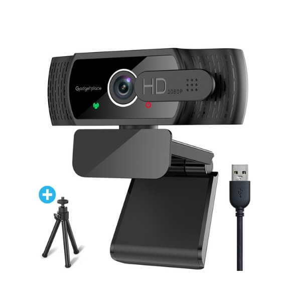 Full HD Pro Webcam 1080P met Ruisvrije Microfoon: Inclusief Tripod en Cover, voor Laptop & PC - De Gatgetwinkel