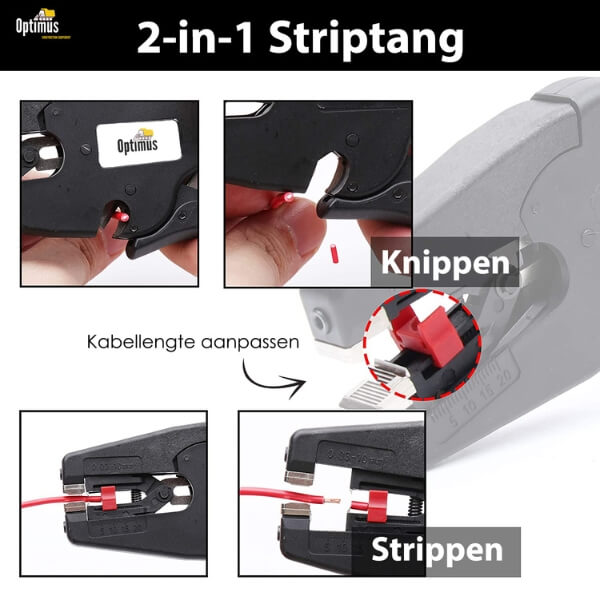 Professionele Automatische 2-in-1 Striptang: 0,03 tot 10mm² - Kabelstripper - Kniptang - De Gatgetwinkel