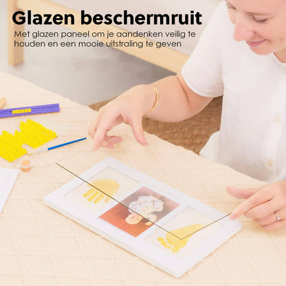 Premium Baby Fotolijst met Gipsafdruk Voet en Hand: Kraamcadeau - 33 x 20 cm - De Gatgetwinkel