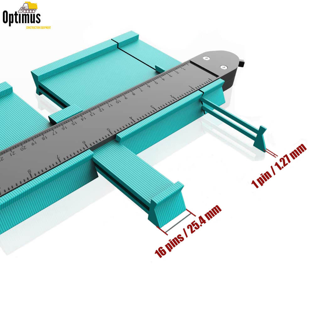 Professionele Aftekenhulp met 2 Locks: 25cm x 8cm - Profielmeter - Profielmal - De Gatgetwinkel