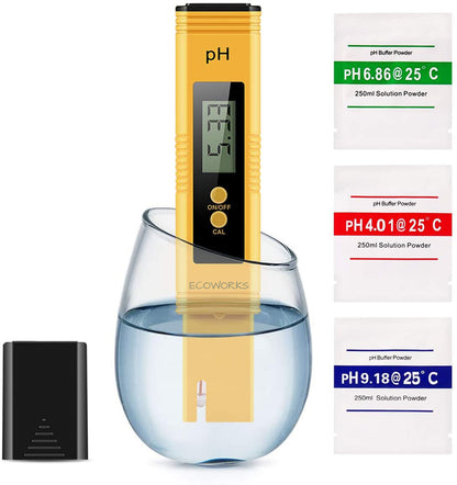 Ecoworks Digitale PH meter incl. kalibratie: Voor Zwembad/Aquarium/Grond Onderhoud