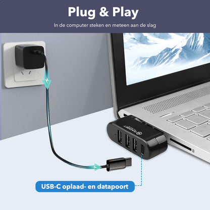 Gadgetplace USB 3.0 Hub Splitter met 4 poorten: 5GBps Transmissie snelheid