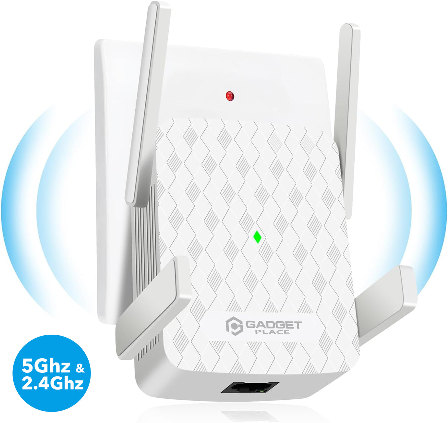 WiFi Versterker Stopcontact met Extra Groot Bereik: 1200Mbps - WPS Knop