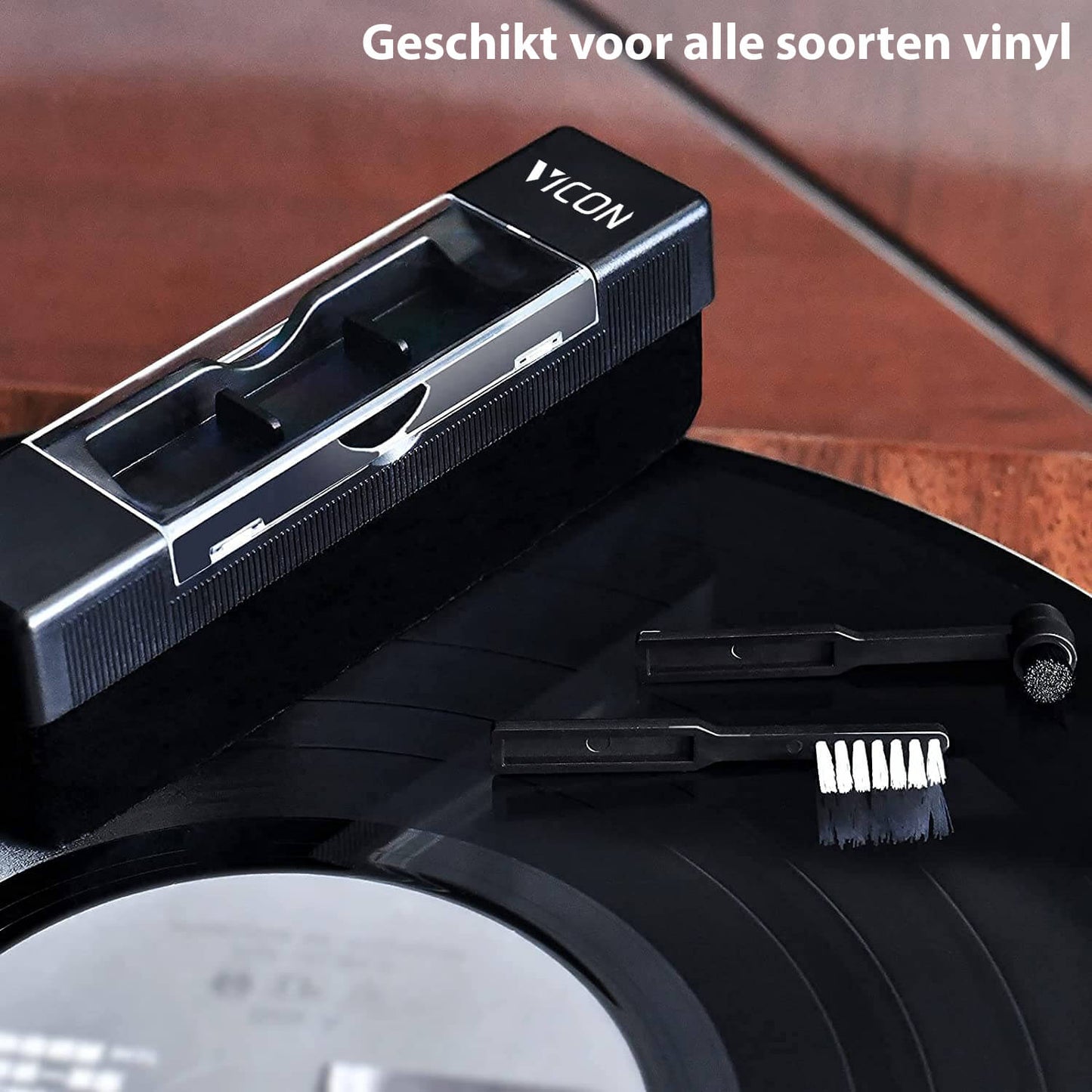 Vicon Vinyl Platenborstelset: 6-in-1 - Inclusief Naaldreiniger - Antistatisch - De Gatgetwinkel