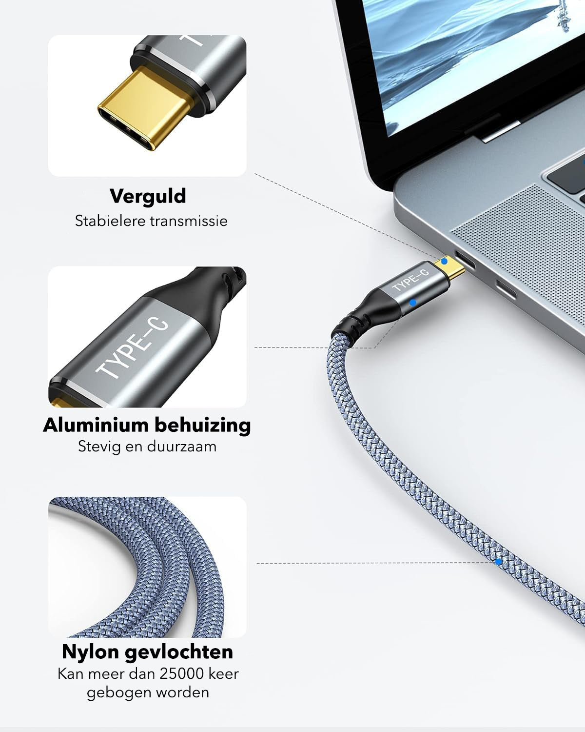 Gadgetplace USB C naar HDMI Kabel - 1M - 4K Ultra HD @ 60Hz