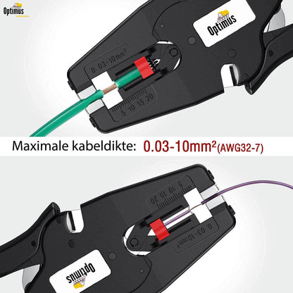 Professionele Automatische 2-in-1 Striptang: 0,03 tot 10mm² - Kabelstripper - Kniptang - De Gatgetwinkel