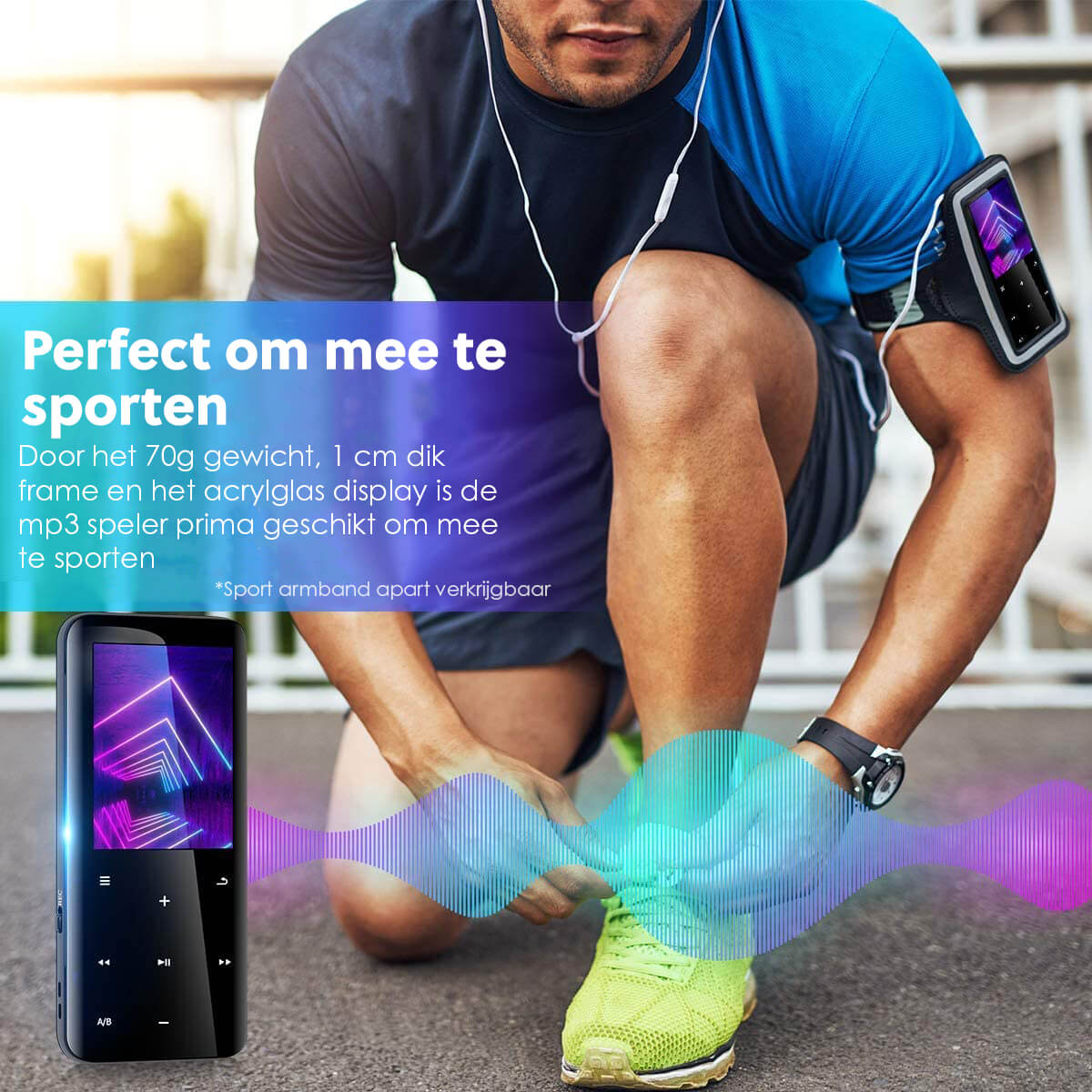 MP3 Speler met Bluetooth 5.0 - 32GB Intern Geheugen - FM Radio & Spraakrecorder - De Gatgetwinkel