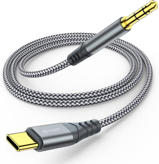 Gadgetplace USB C naar AUX Kabel 3.5mm: 1 Meter - Geschikt voor iPhone & Android