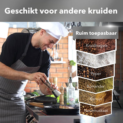 Cuisimax Peper- en Zoutmolen Set: Handmatig, RVS, met Opbergrekje - De Gatgetwinkel