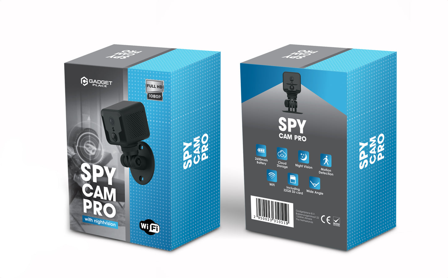 Gadgetplace Spy Camera Pro 1080P Full HD incl. 32GB SD kaart: Nightvision - Voor Binnen en Buiten